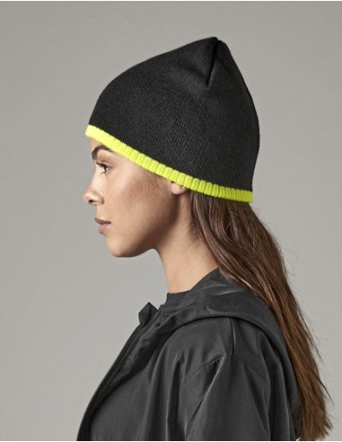 BEE-B44C-Two-Tone Pull-On Beanie